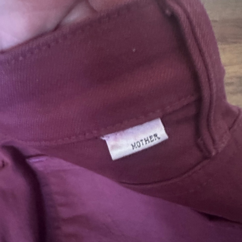 MOTHER Straight Leg Jeans in Burgundy - Picture 8 of 11
